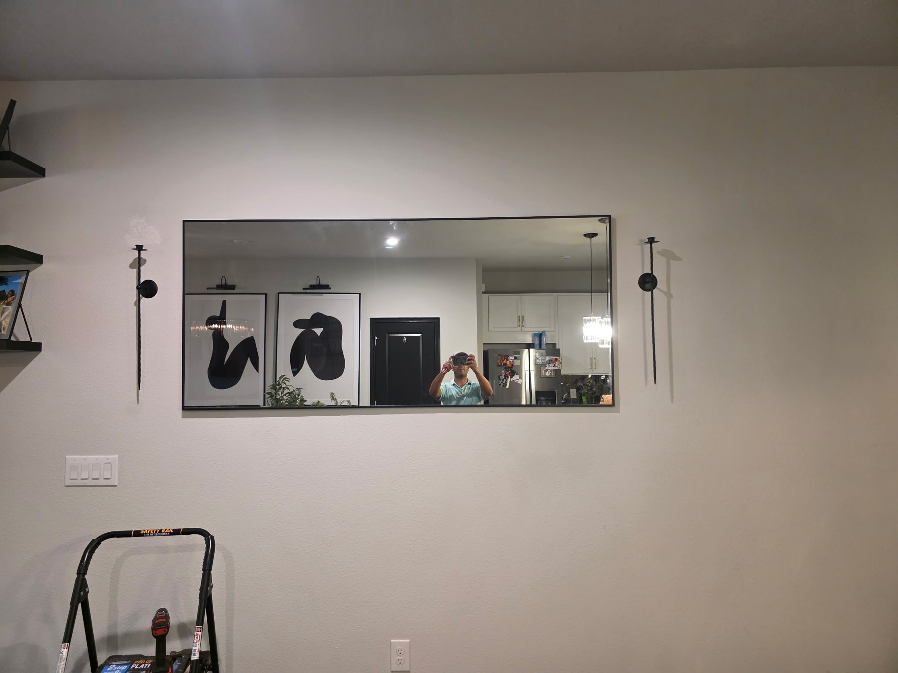 Large mirror and sconce installation Brandon FL